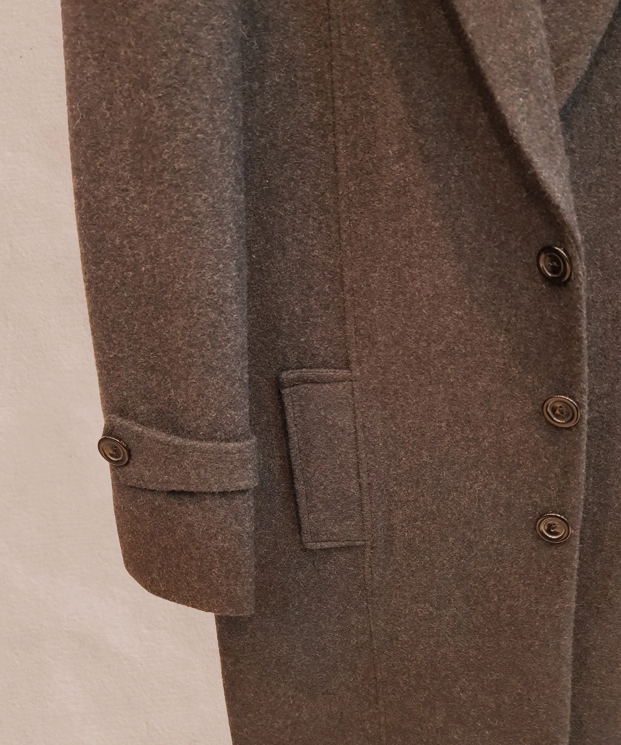 Slate Grey Balmacaan Coat