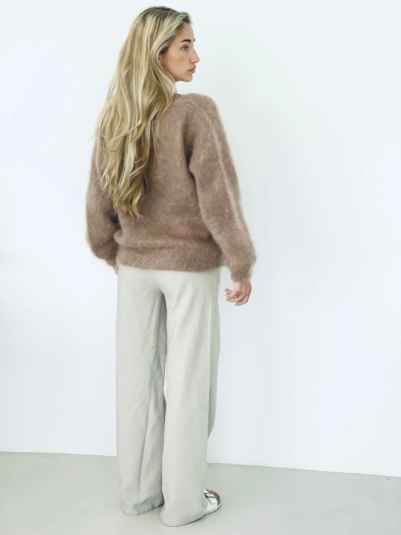 St Tropez Mohair Long Sleeved Sweater - Camel