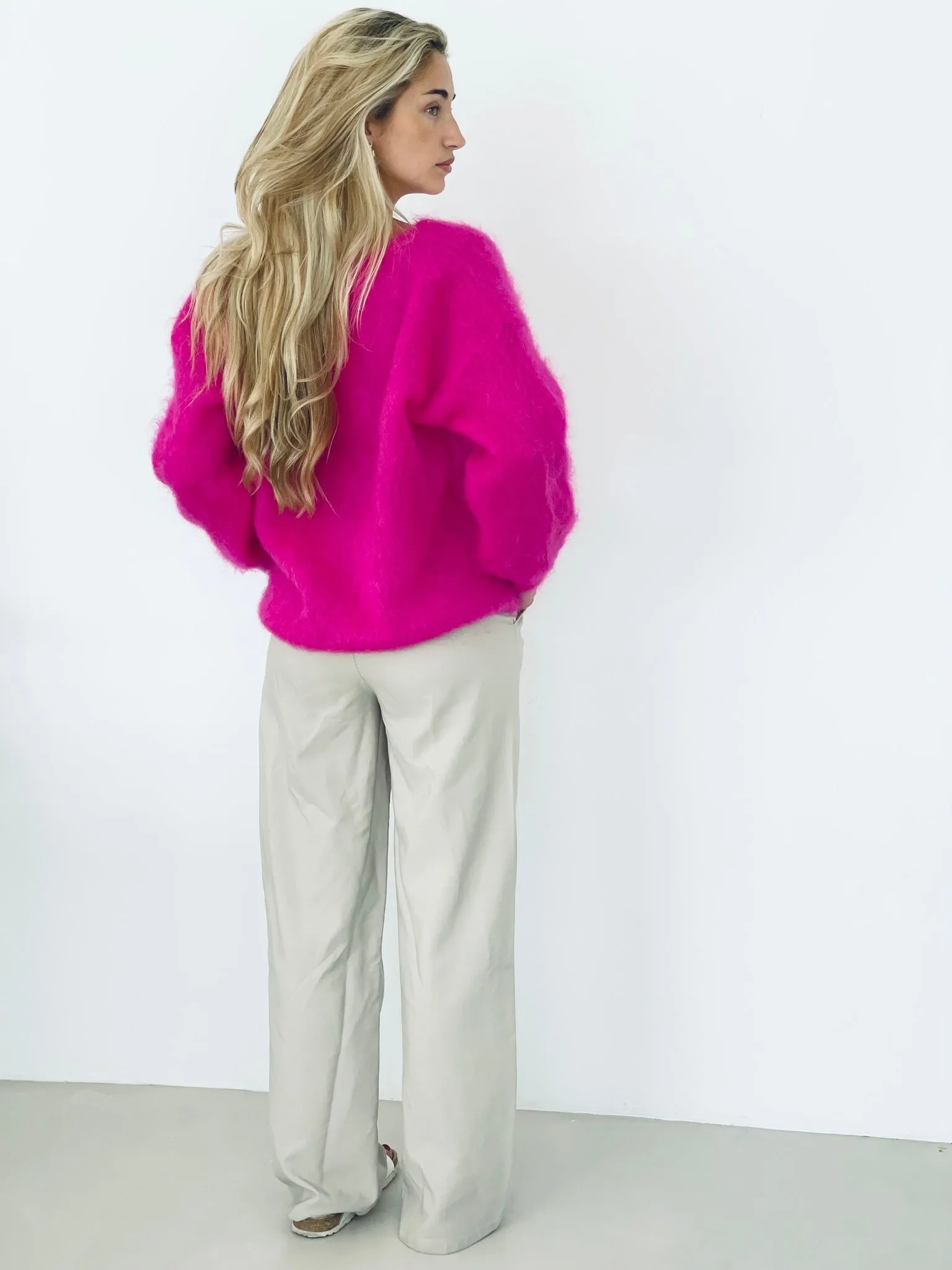 St Tropez Mohair Long Sleeved Sweater - Fluo Pink