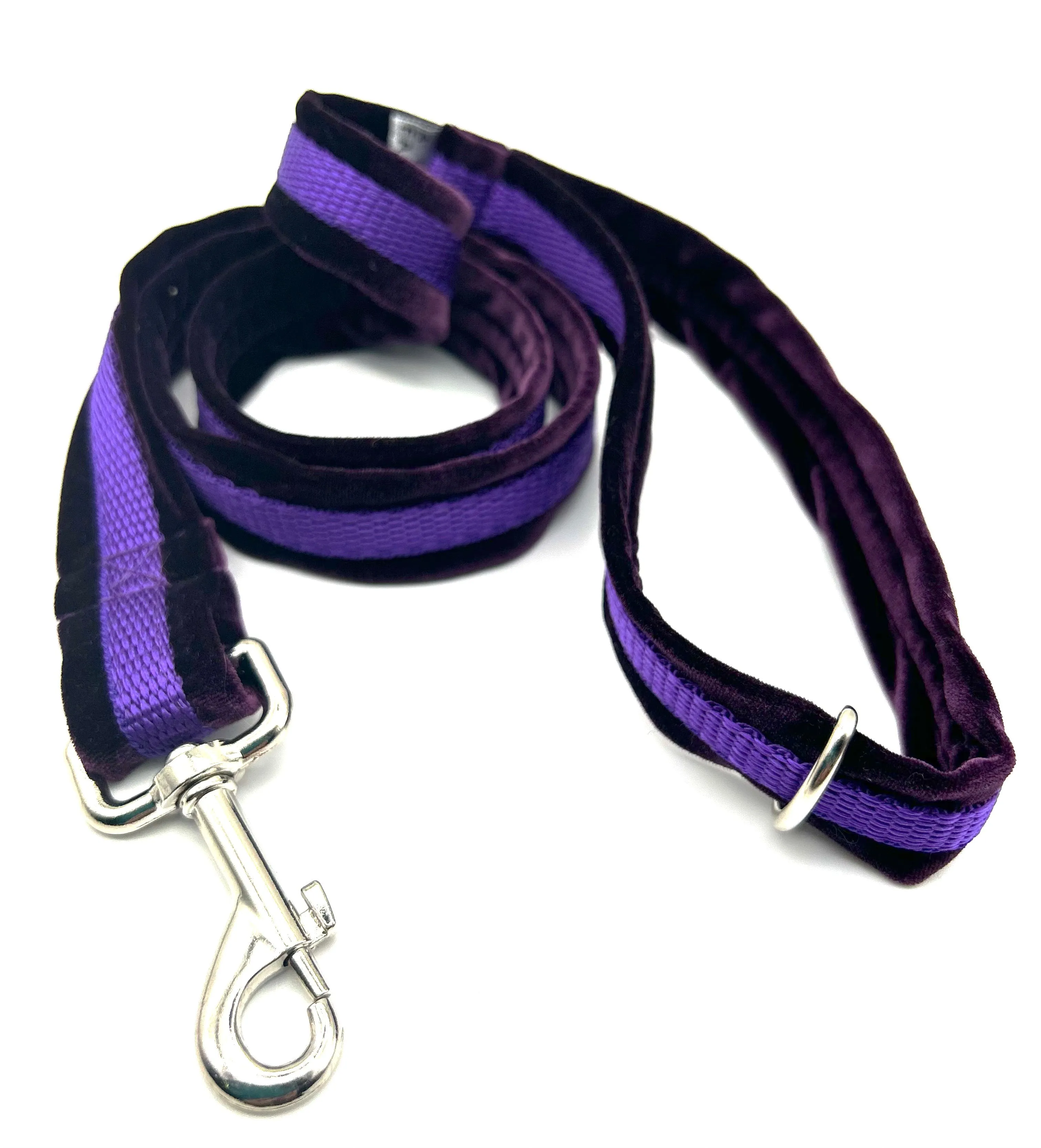 Sumptuous velvet- Luxury Dog Lead set - purple