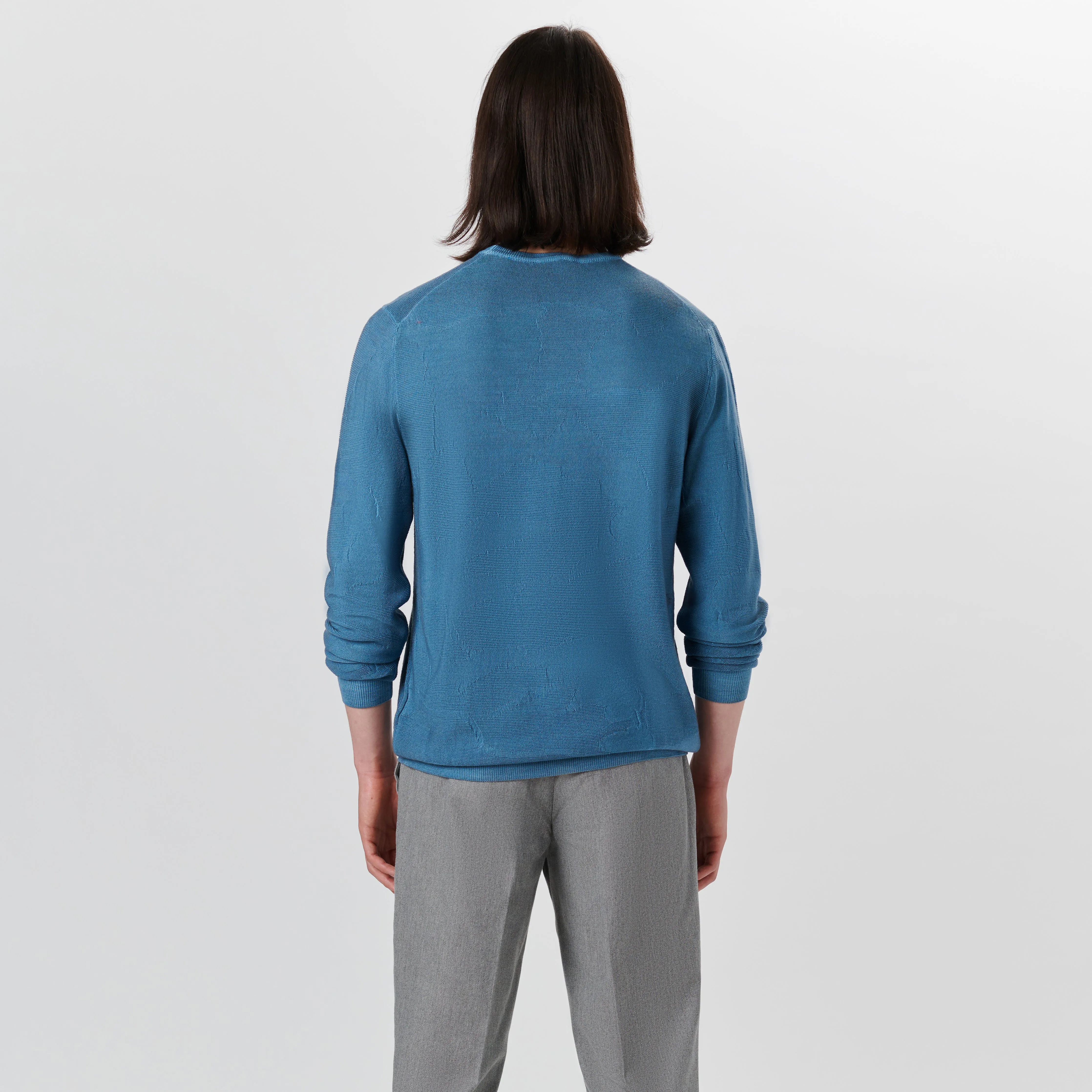 Super Merino Crew Neck Jacquard Sweater