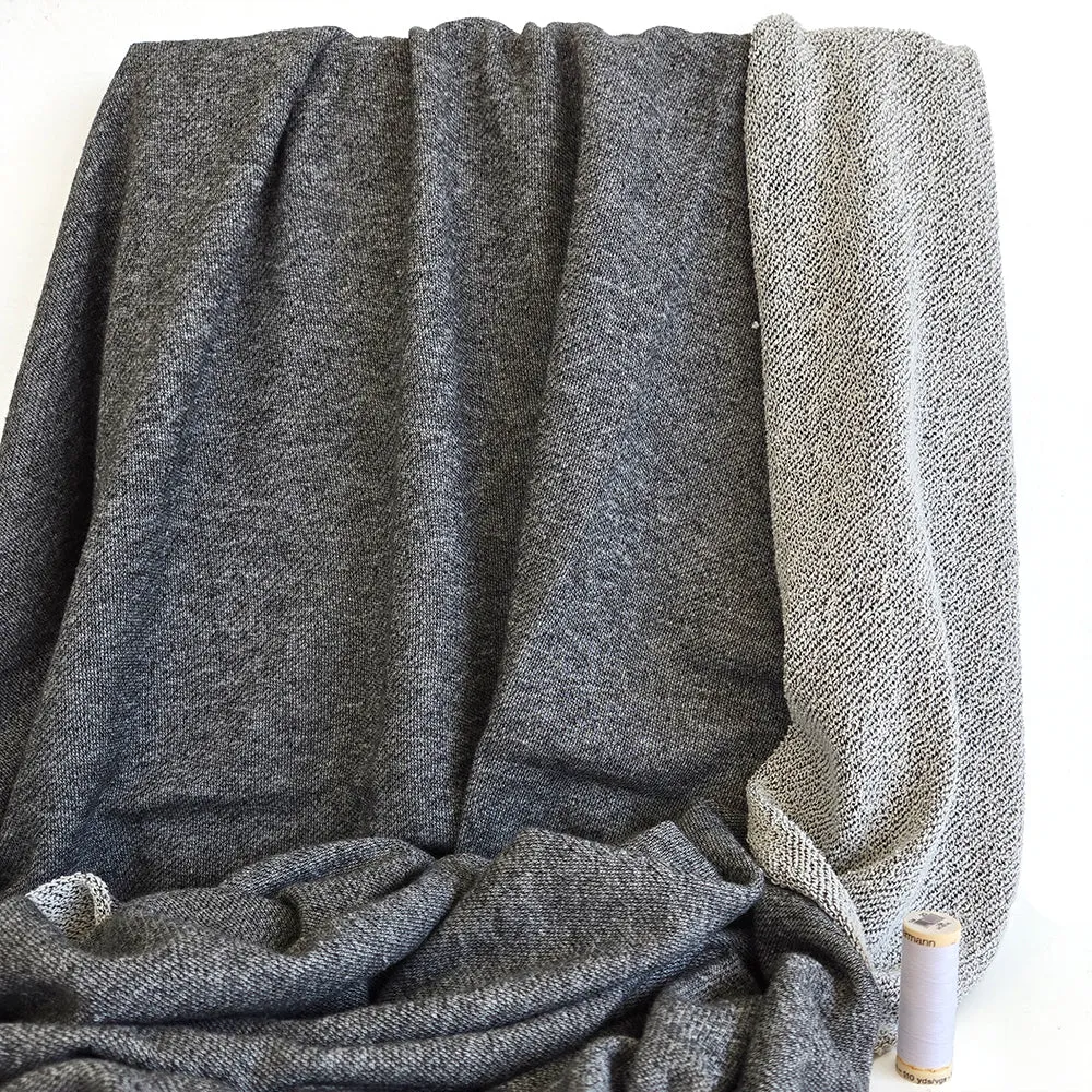 Sweater Knit French Terry | Cotton - Heather Charcoal