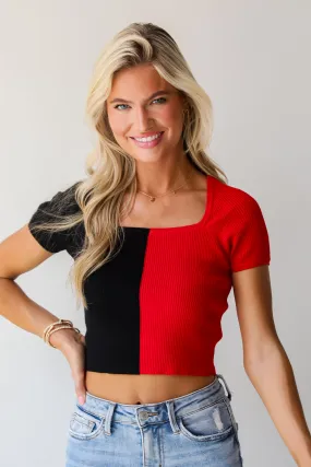 Tailgate Time Color Block Crop Top