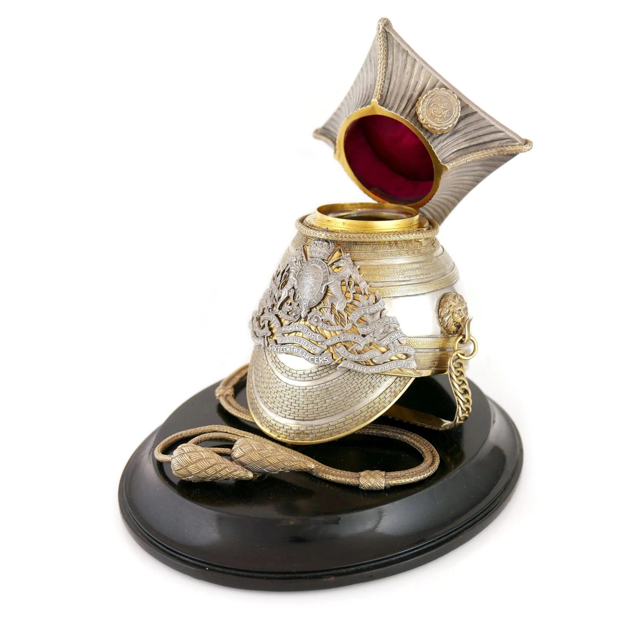 The 16th (Queen’s) Lancers - Silver Gilt Czapka Inkstand, 1876