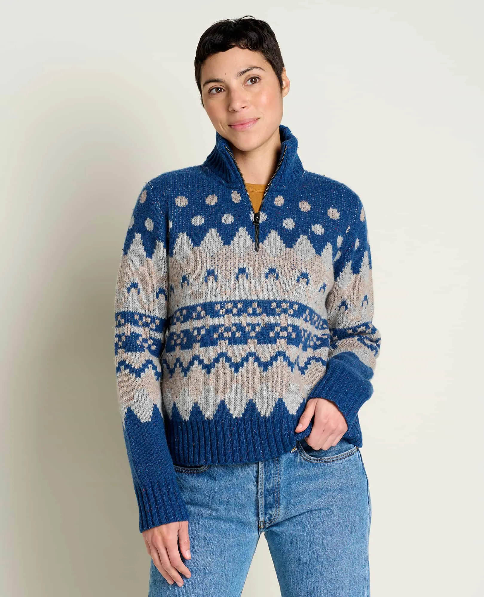 TOAD&CO WILDE QUARTER ZIP SWEATER