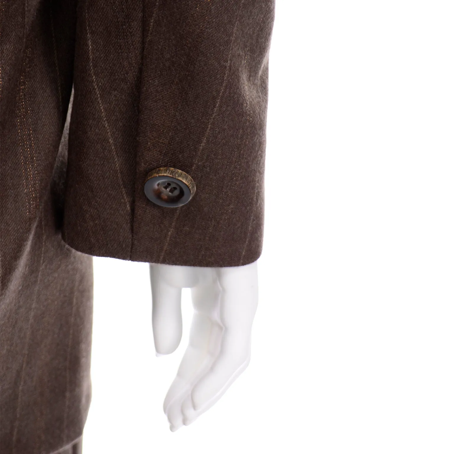 Tomasz Starzewski Vintage Equestrian Style Brown Jacket And Skirt Suit