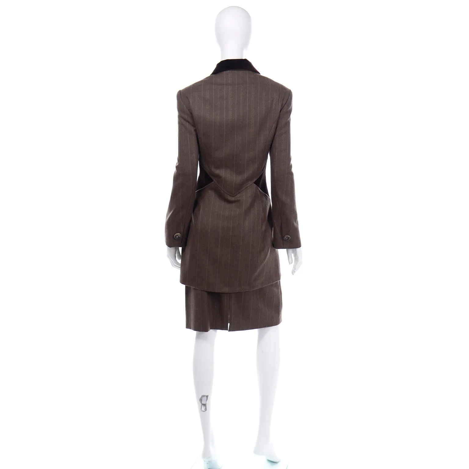 Tomasz Starzewski Vintage Equestrian Style Brown Jacket And Skirt Suit