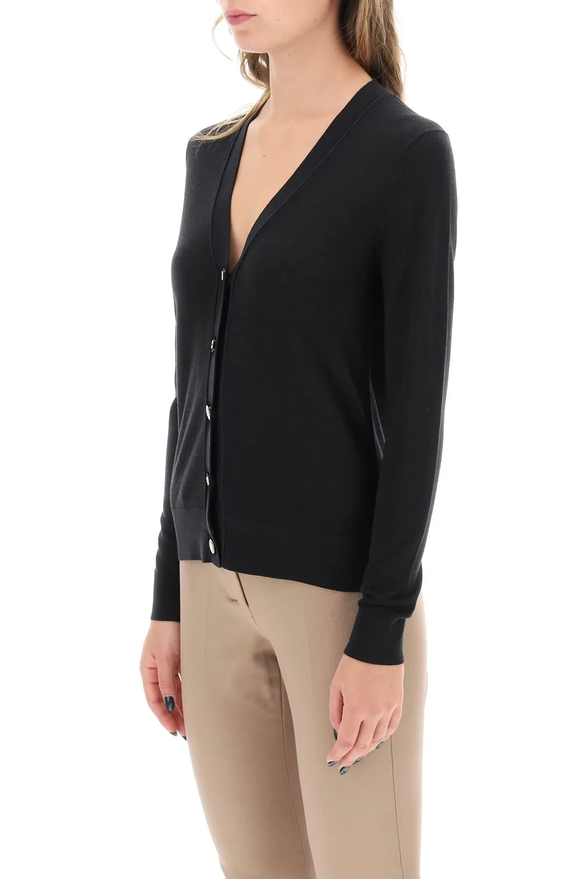 Tory Burch 'simone' Wool And Silk Cardigan