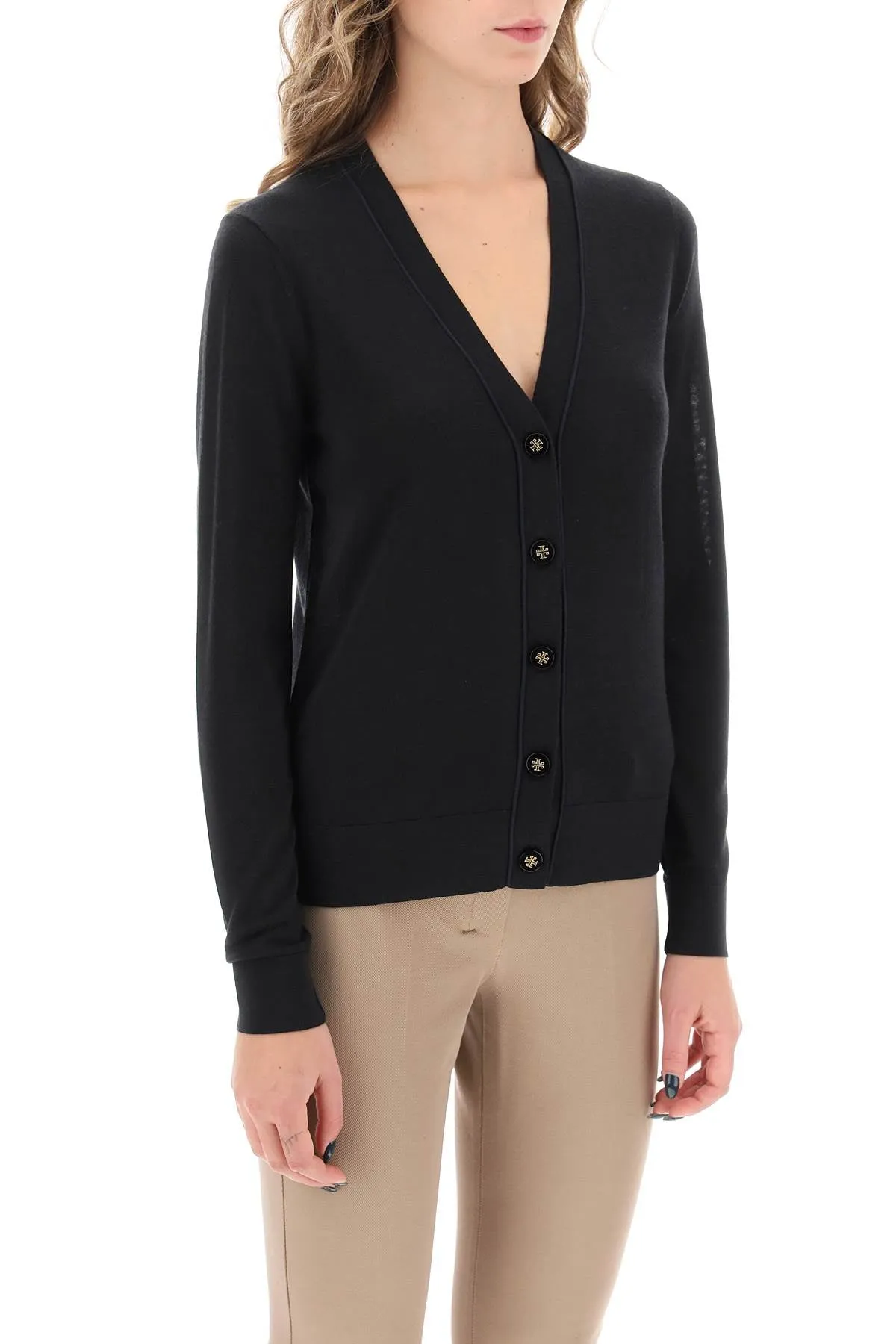 Tory Burch 'simone' Wool And Silk Cardigan