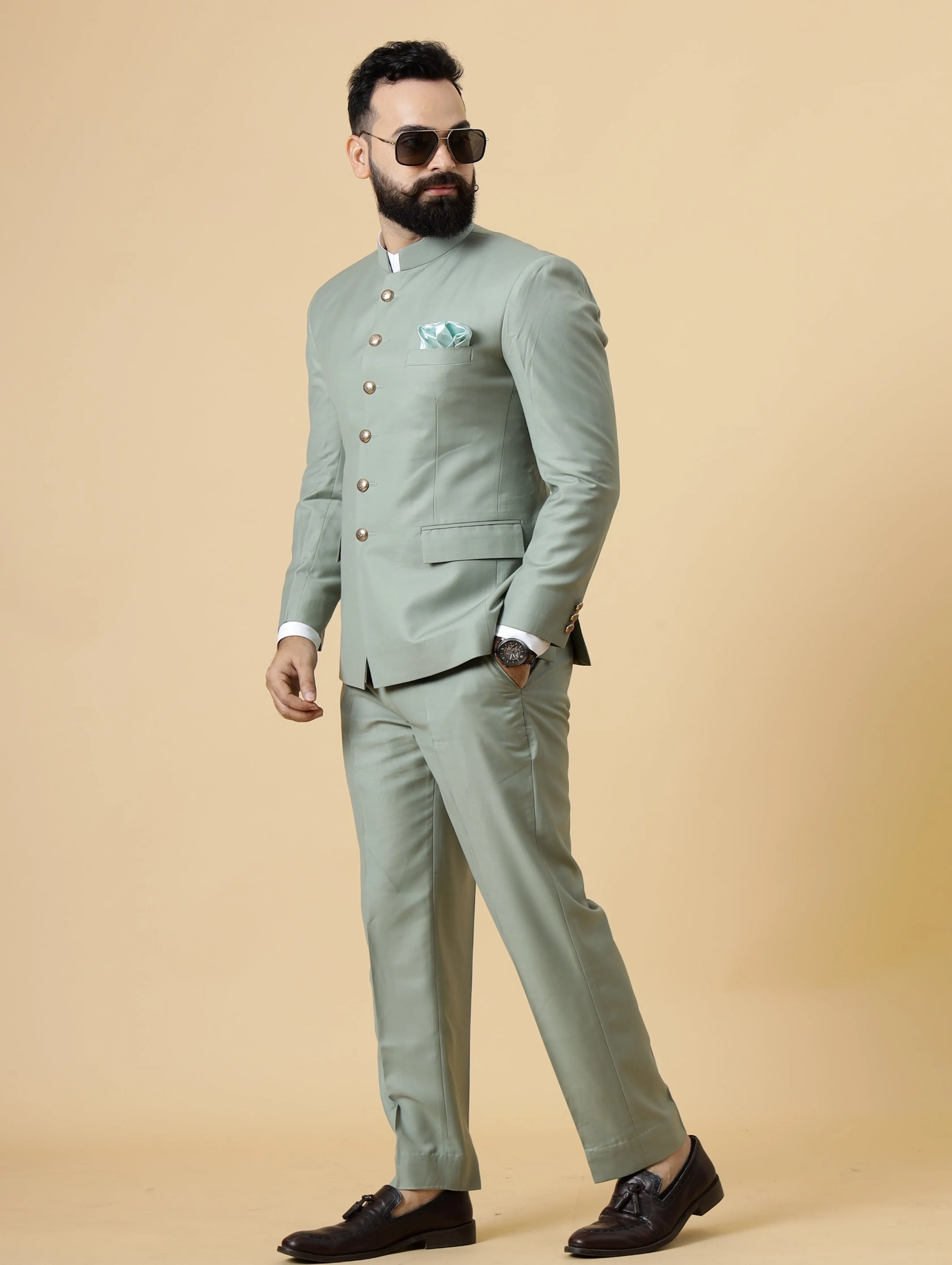 Traditional Moss Green Jodhpuri Suit | Perfect for Wedding and Casual wear|