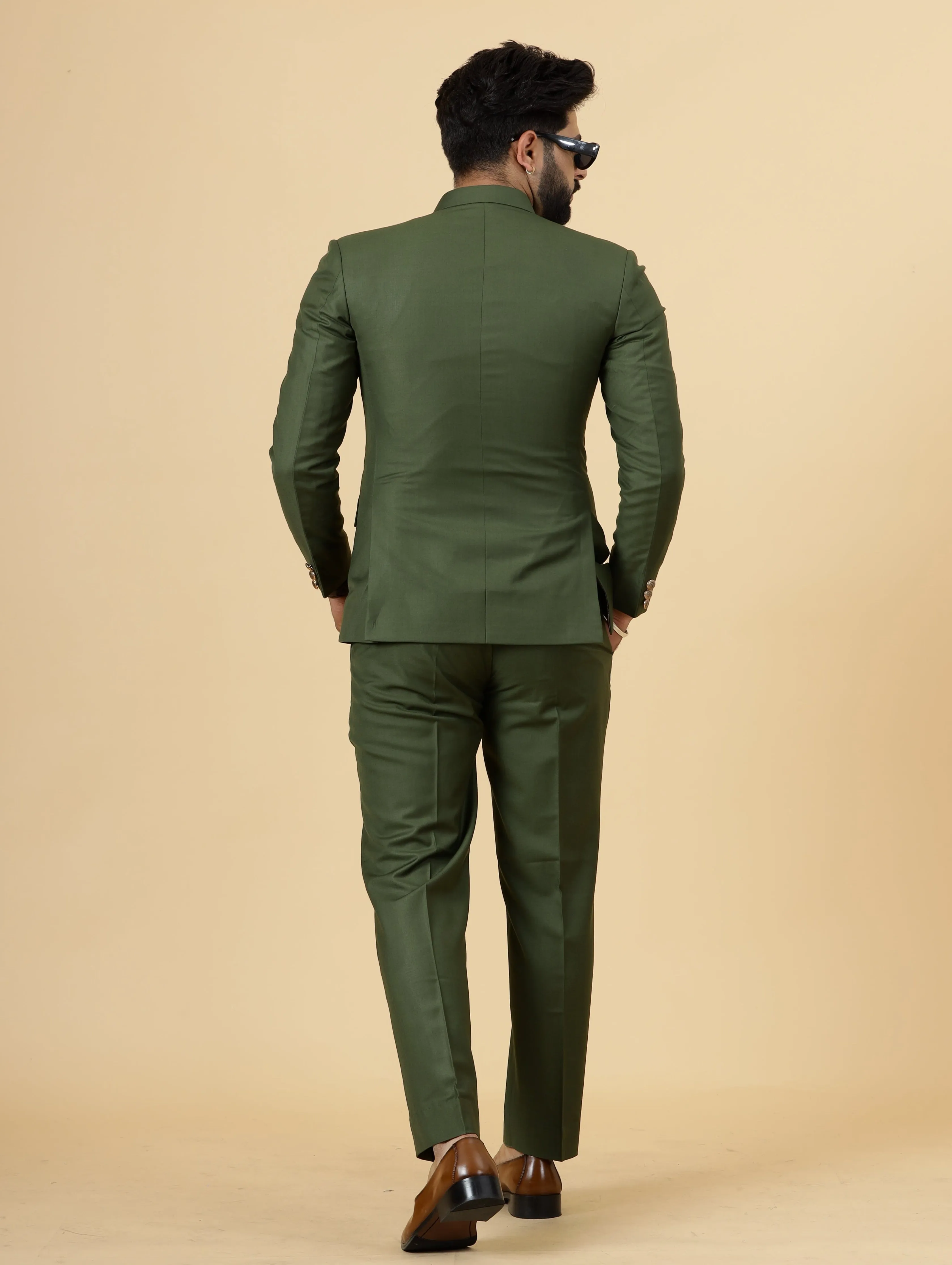 Traditional Seaweed Green Jodhpuri Suit | Perfect for Wedding and Casual wear|