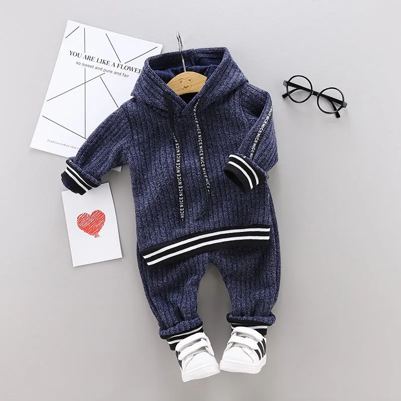 Two-Piece Knitted Cotton Sweat Suit