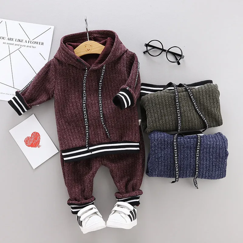 Two-Piece Knitted Cotton Sweat Suit