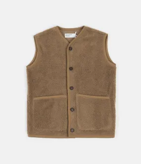 Universal Works Lancaster Mountain Fleece Gilet - Sand