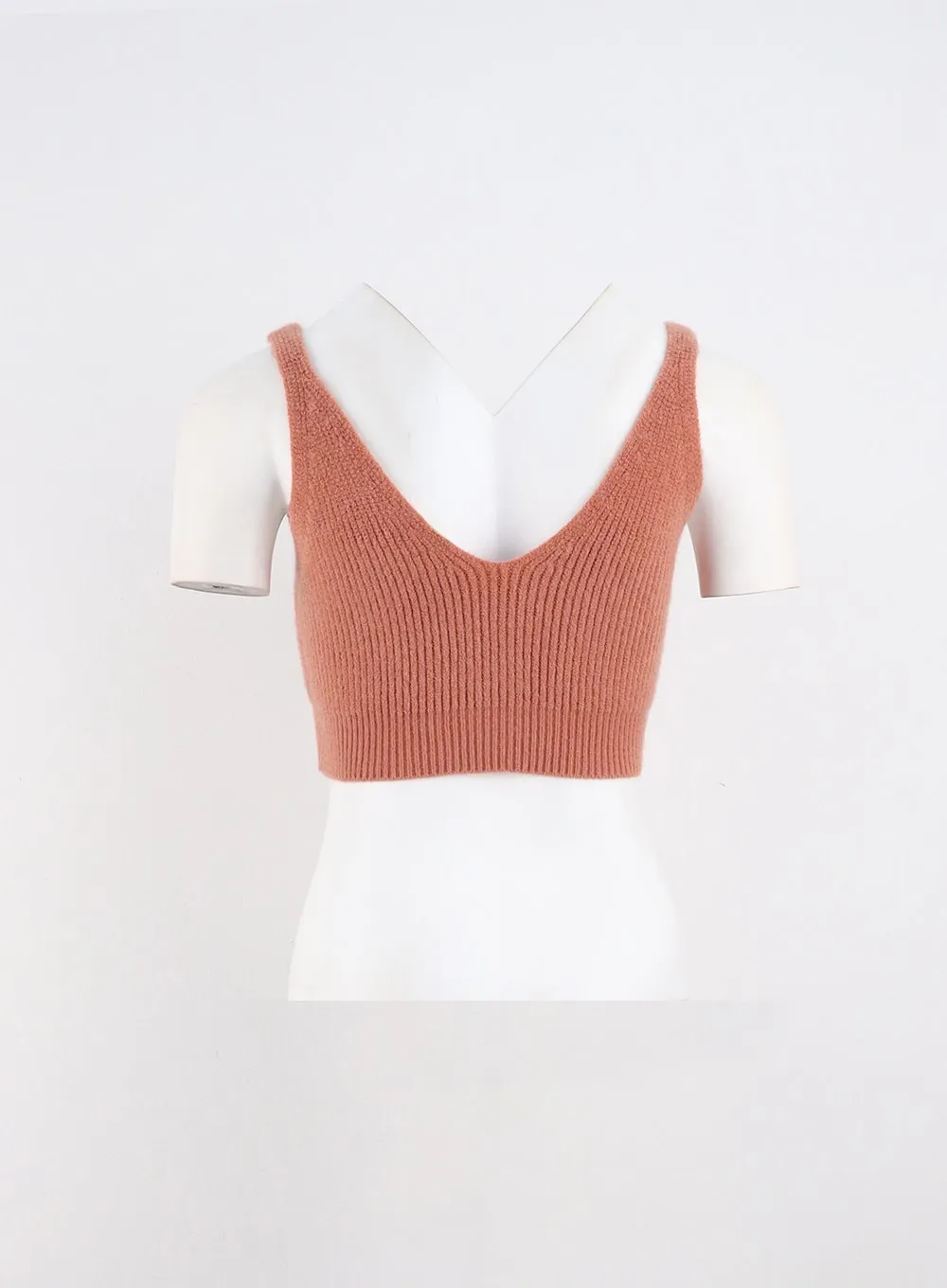 V-Neck Knit Bustier Top IO317