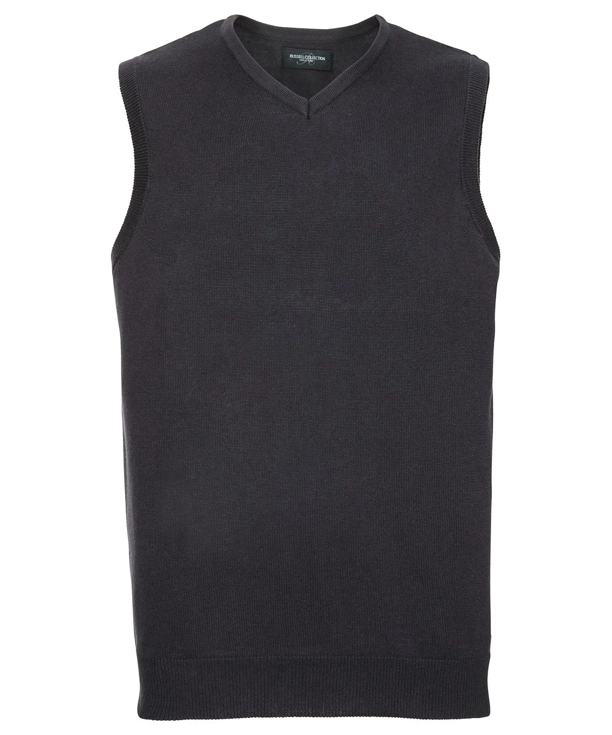 V-neck sleeveless knitted sweater | Charcoal Marl