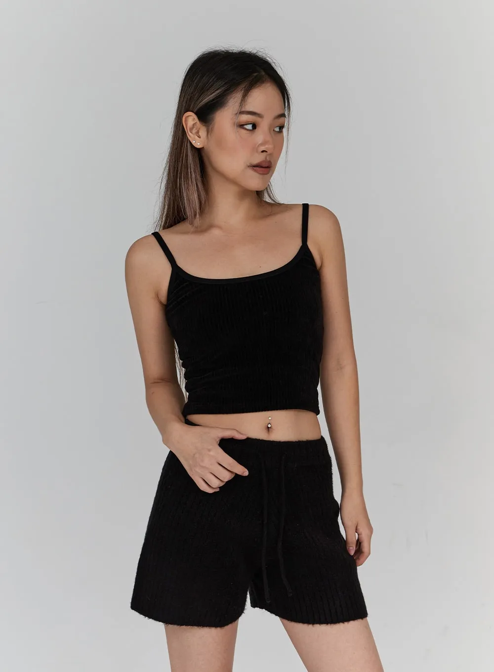 Velvet Crop Knit Tank Top CN18