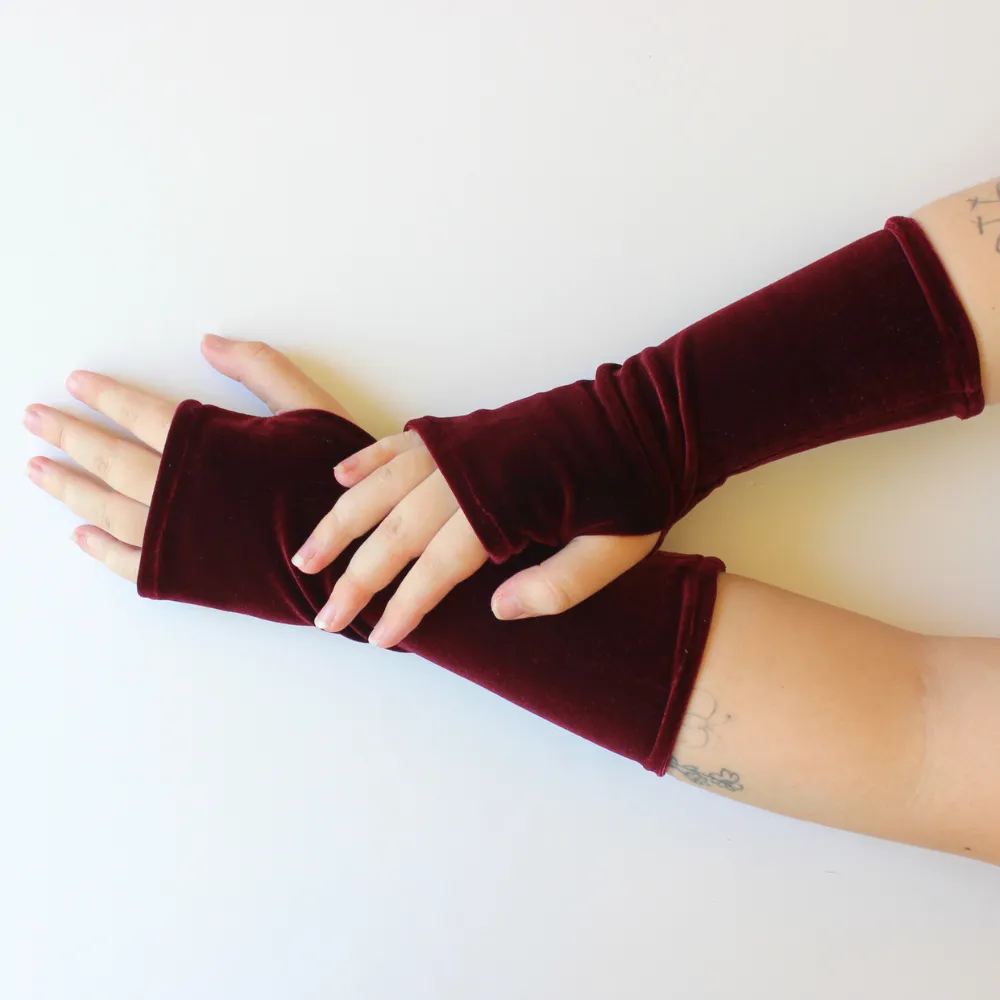 Velvet Fingerless Gloves