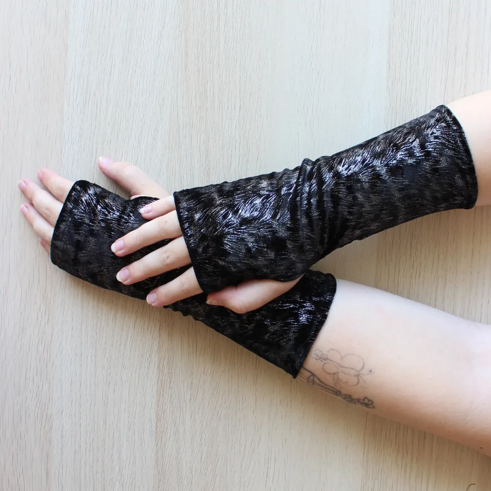 Velvet Fingerless Gloves