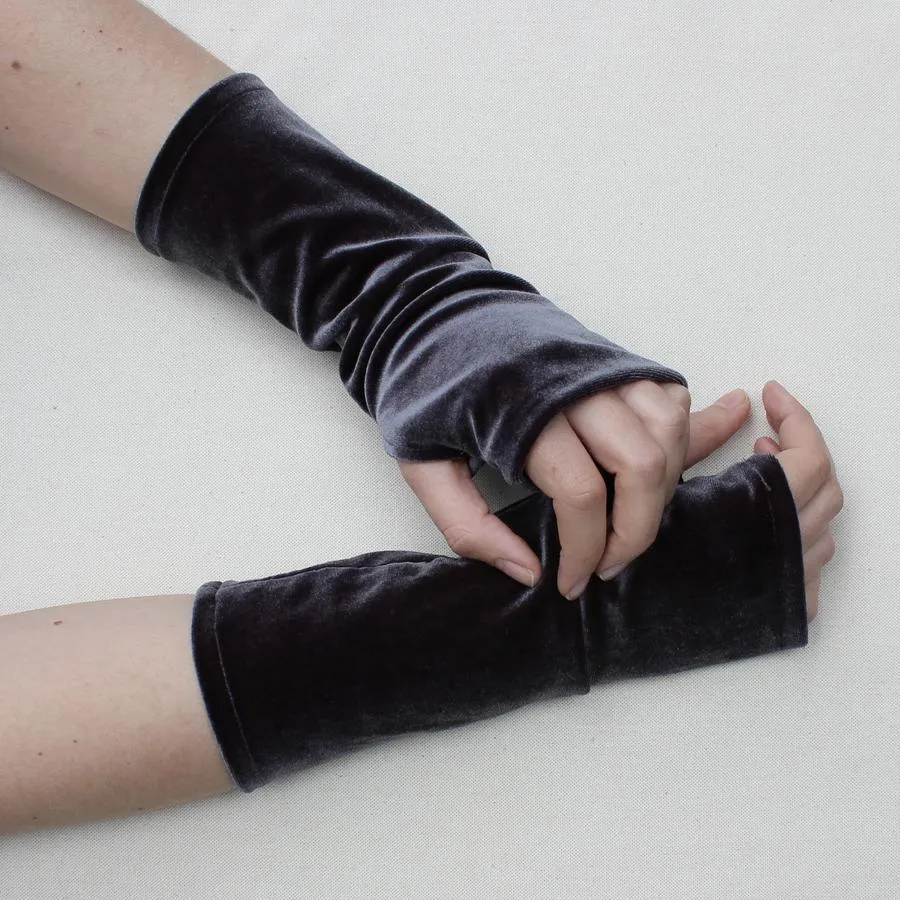 Velvet Fingerless Gloves