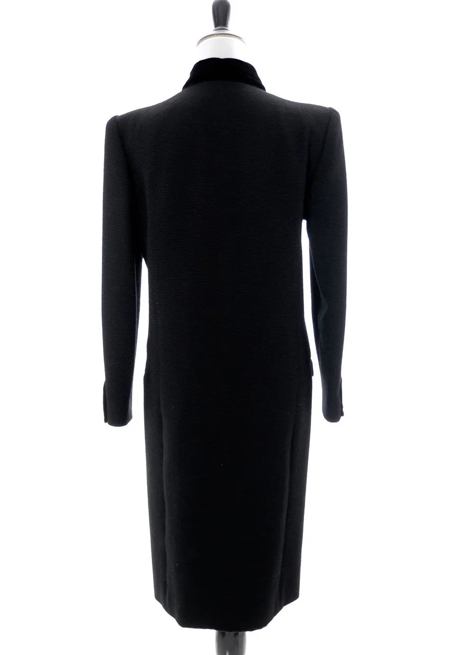 Vintage Valentino ribbed wool and velvet designer dress