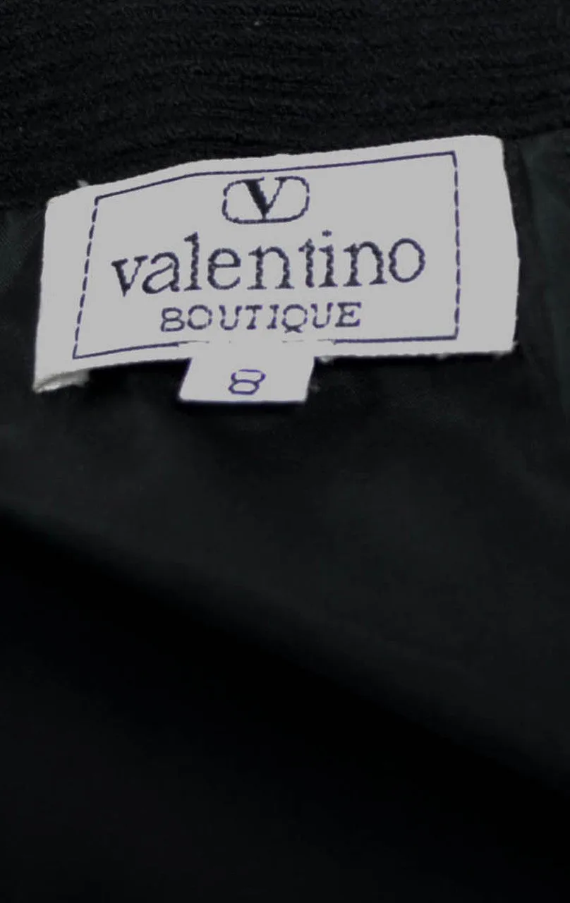 Vintage Valentino ribbed wool and velvet designer dress