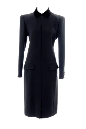 Vintage Valentino ribbed wool and velvet designer dress