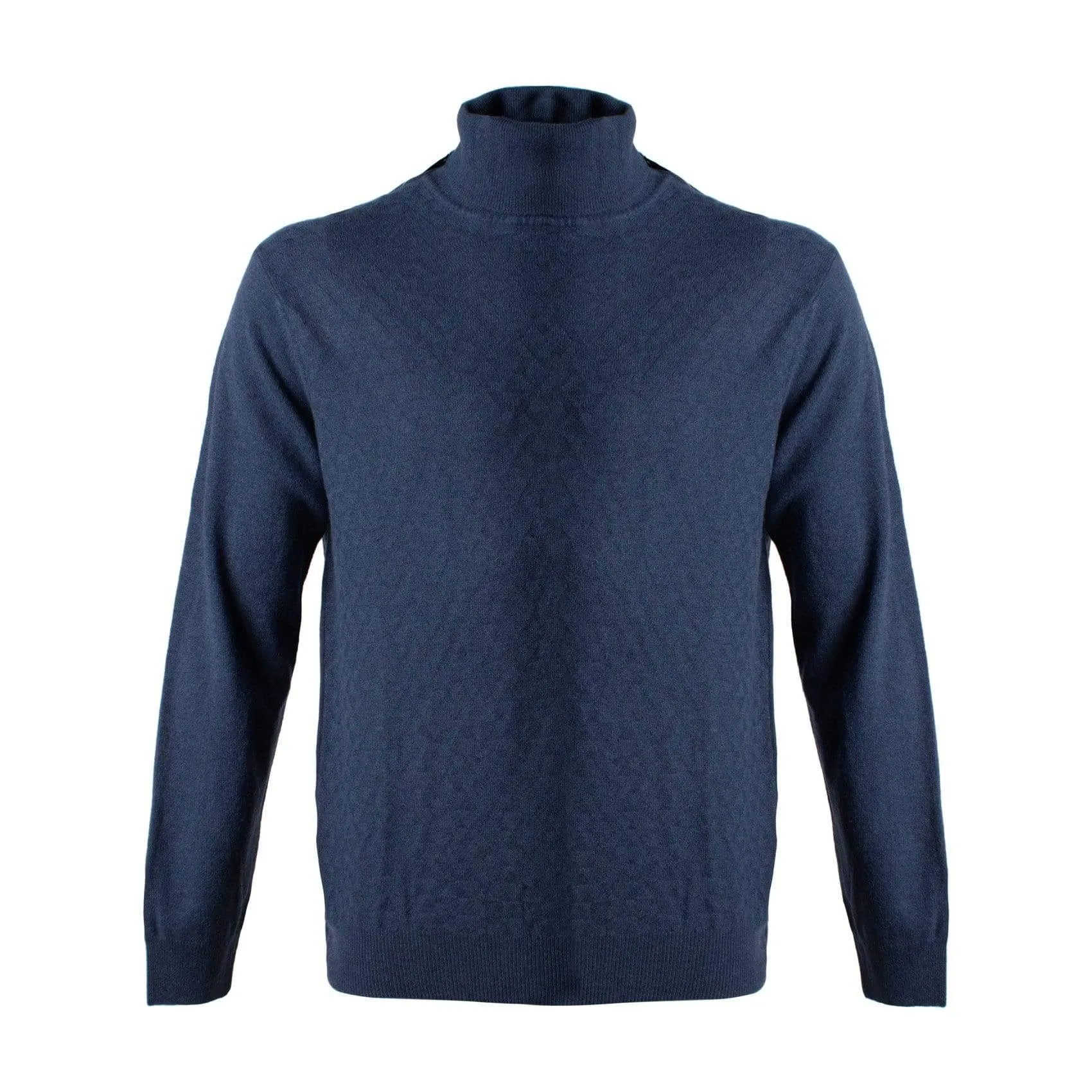 Viyella Made In Italy Blue Light Weight Turtle Neck Sweaters