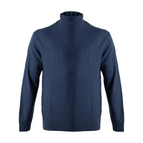 Viyella Made In Italy Blue Light Weight Turtle Neck Sweaters