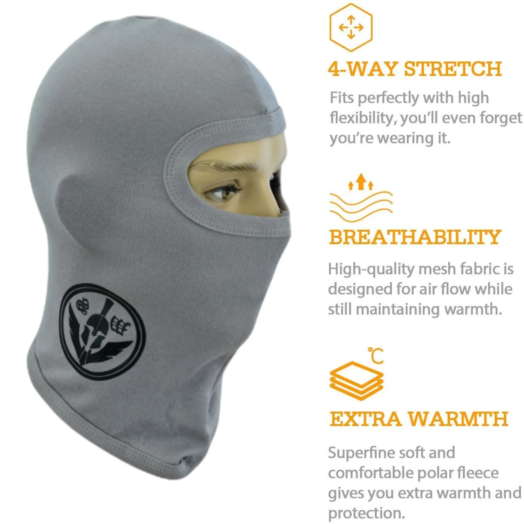 Warrior Gears®100% Cotton Motorcycle Balaclava | Face Mask - Grey