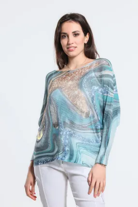 Wave Danielle Batwing Open Knit Sweater (BLS424W)