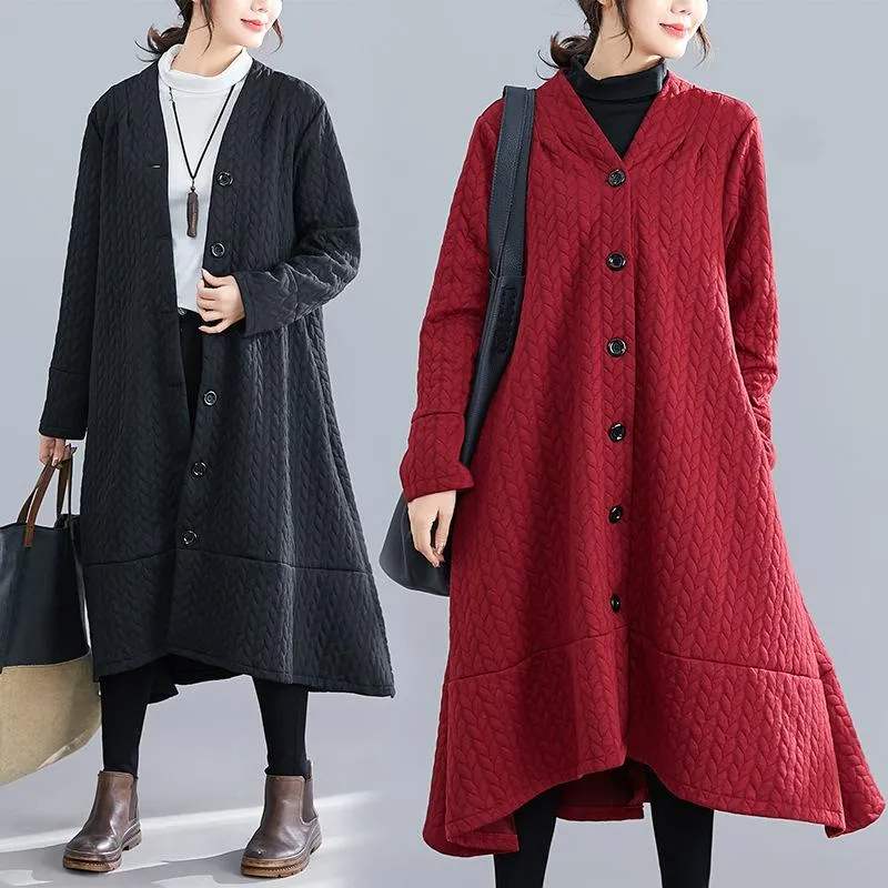 Women Plus Size Winter Knitting Overcoat