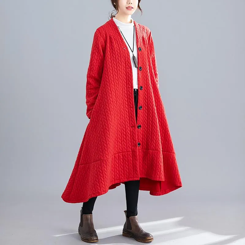 Women Plus Size Winter Knitting Overcoat