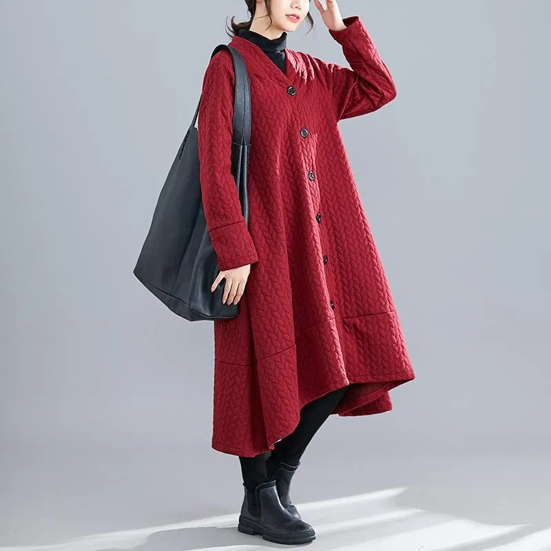 Women Plus Size Winter Knitting Overcoat